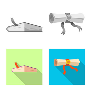 孤立的教育对象和学习图标。教育和学校股票矢量插图集