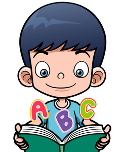 初中生男孩读英文书图片