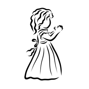 小女孩祈祷图片-小女孩祈祷素材-小女孩祈祷插画-摄图新视界