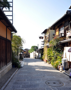 街道领导到清水寺 京都，日本