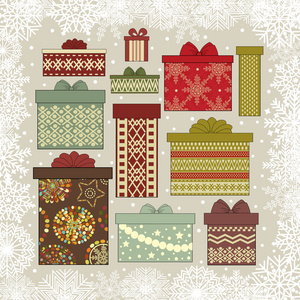 圣诞背景与礼品盒