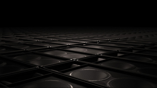 黑色低音炮作为地面照片