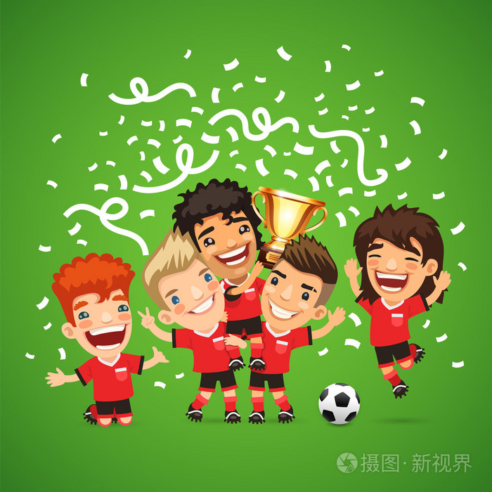 优胜者杯的快乐足球冠军.