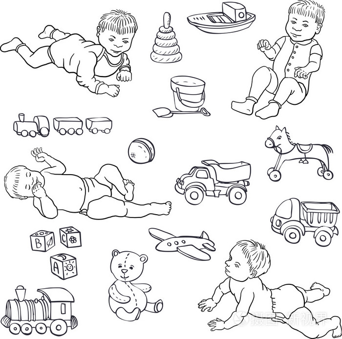 婴儿玩具的速写