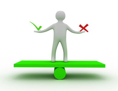 正确和错误的概念照片