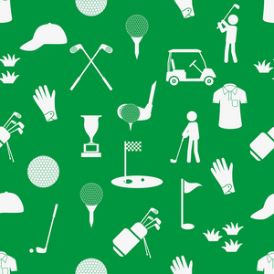 高尔夫运动简单白色和绿色无缝模式 eps10