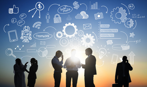 专业的商务工作者剪影照片