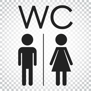 wc,厕所平面矢量图标.男女厕所上注册照片