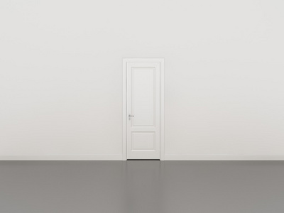 在白墙上,3d 的门照片