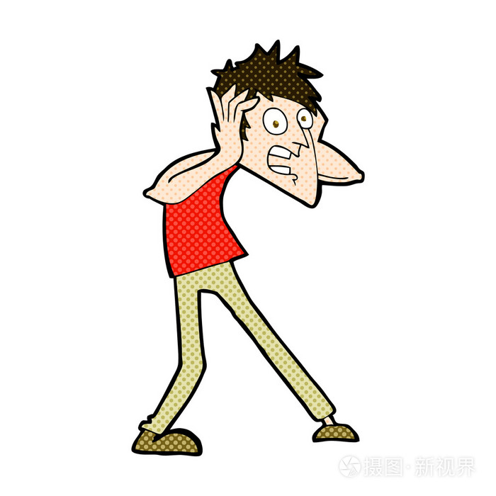 漫画卡通人恐慌