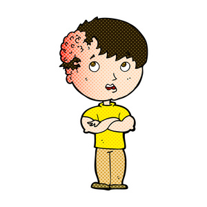 漫画卡通吓了一跳的男孩图片