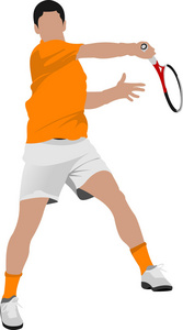 网球运动员。彩色的矢量插画设计师