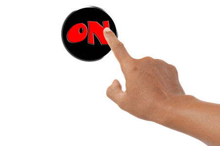 食指按下按钮照片