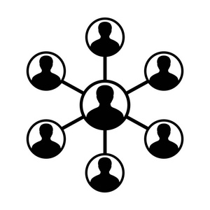 网络图标矢量男性组的人连接标志符号象形图