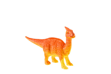 孤立在白色背景上的塑料恐龙玩具