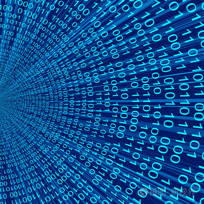 绿色抽象二进制代码 3d 矢量线的背景信息技术