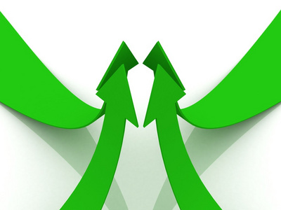 往同一方向的成功概念上升的箭头照片