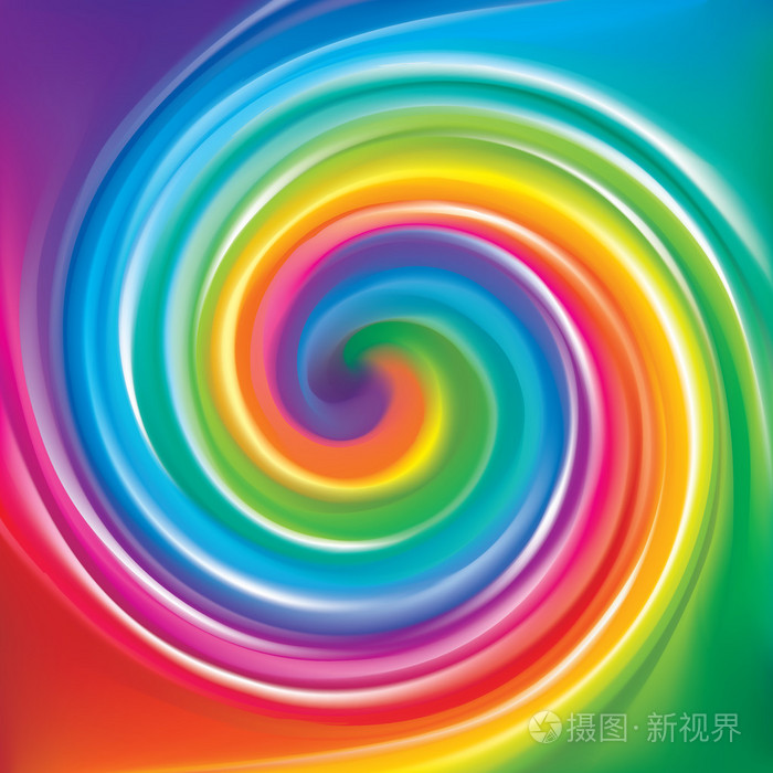矢量背景下螺旋彩虹光谱