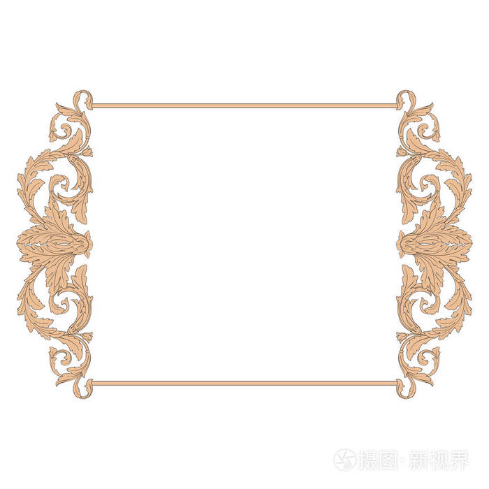 复古巴洛克式框架滚动装饰