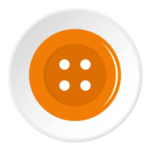 橙色的缝纫按钮图标圆