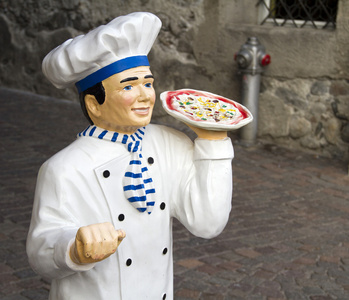 披萨厨师雕像
