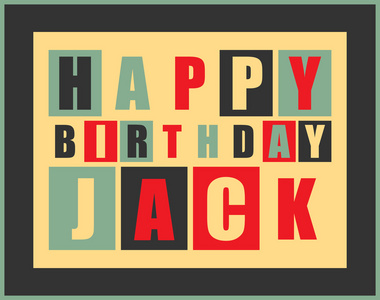 复古的生日快乐卡。杰克的生日快乐
