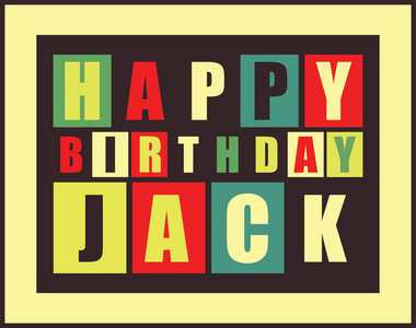 复古的生日快乐卡。杰克的生日快乐