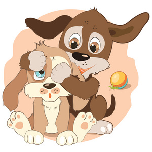 矢量卡通小狗照片