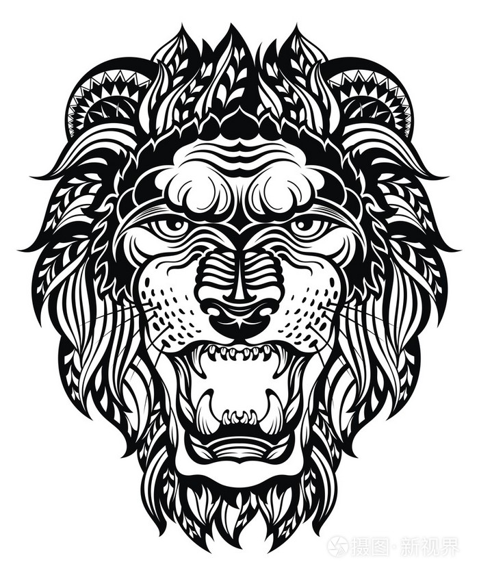 狮子的头部图形