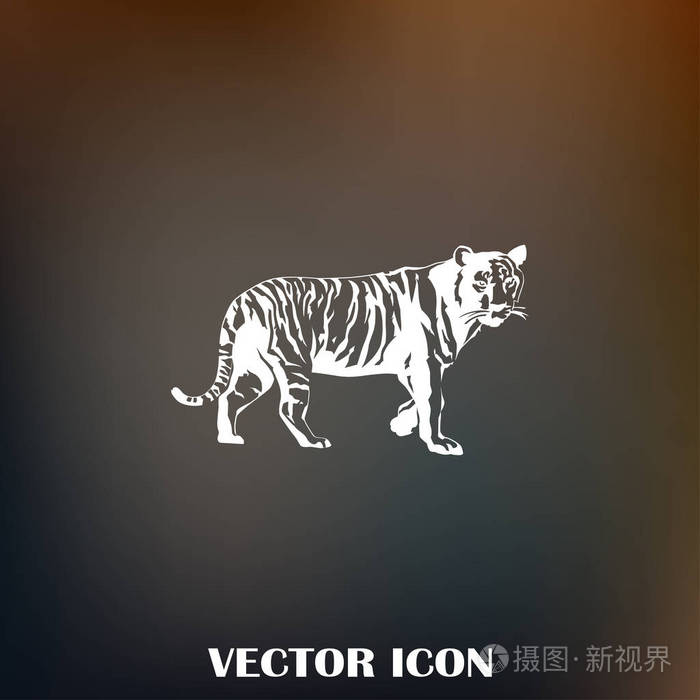 老虎的剪影,矢量图标