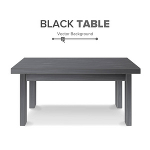 黑暗空方桌，平台。孤立的家具，平台。现实的矢量图