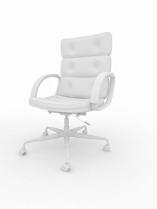 mn med sfr. 3D办公室扶手椅白色 isolared 背景上