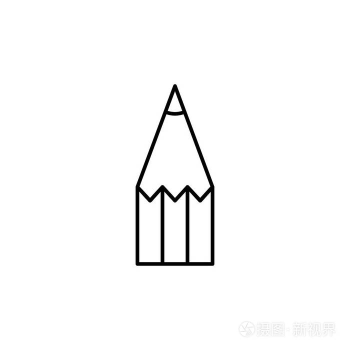 单色剪影的铅笔尖带有白色背景插画-正版商用图片0bpvw4-摄图新视界