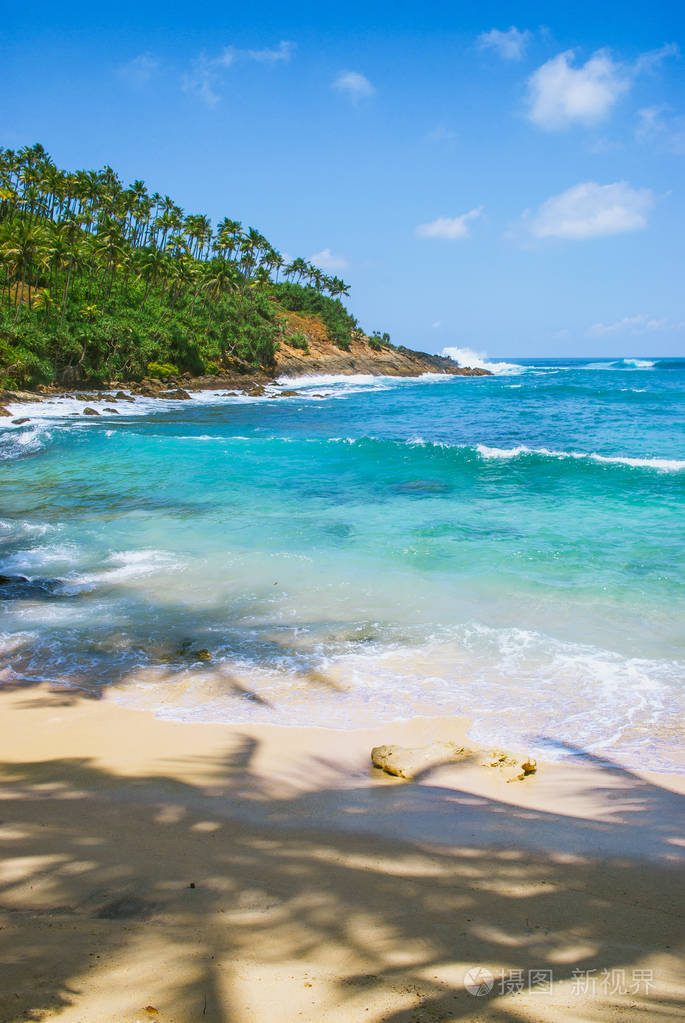 秘密海滩在斯里兰卡mirissa