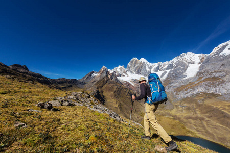 徒步旅行在科迪勒拉山系的场景