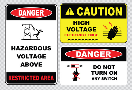 高电压或电气安全标志