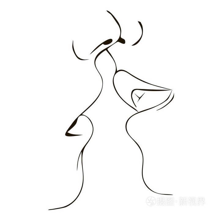 男人, 女人, 嘴唇和吻的关系插画-正版商用图片0bqcwp-摄图新视界