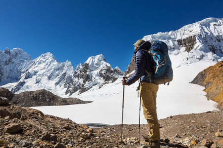 徒步旅行在科迪勒拉山系的场景