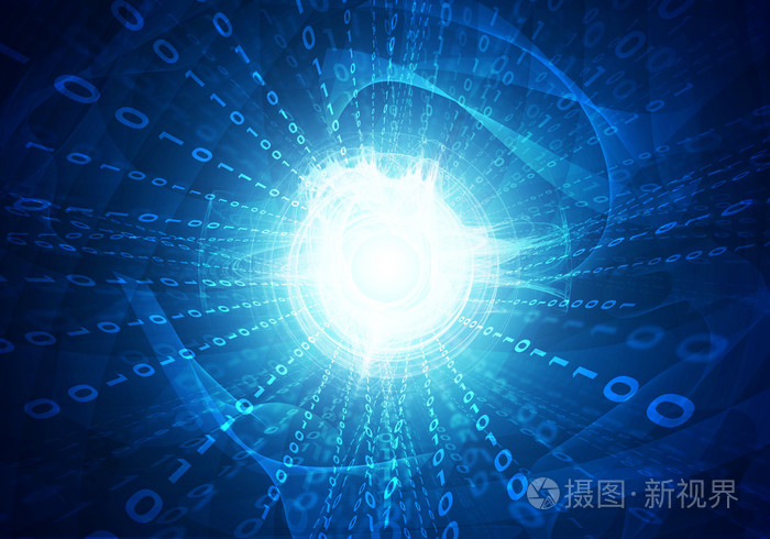 发光的数字和波.高科技背景