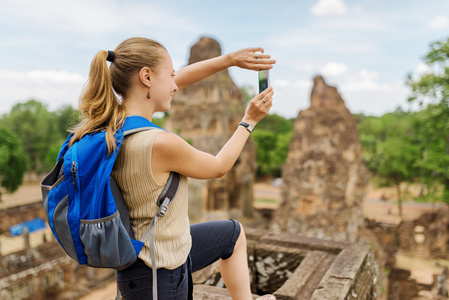 旅游拍照的 Pre Rup，柬埔寨吴哥窟