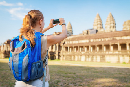 旅游拍照吴哥窟复杂柬埔寨