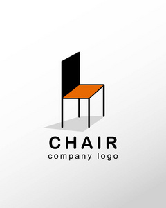 椅子上的公司徽标
