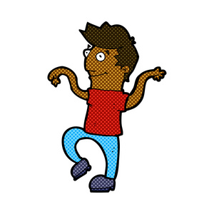 漫画卡通人跳舞漫画卡通快乐的人,做滑稽的舞蹈照片