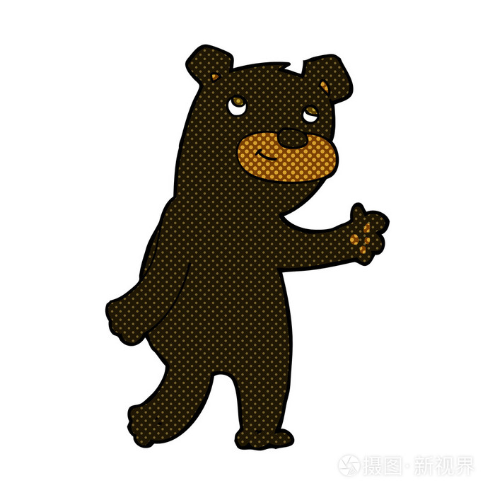 可爱的漫画卡通黑熊
