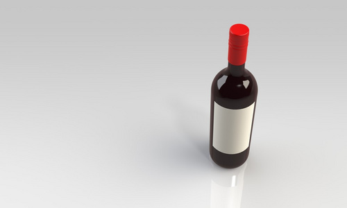 一瓶红色或白色葡萄酒和孤立的白色衬底上的玻璃