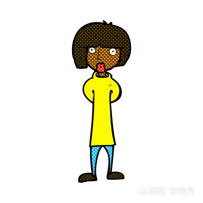 漫画卡通好奇心重的女人