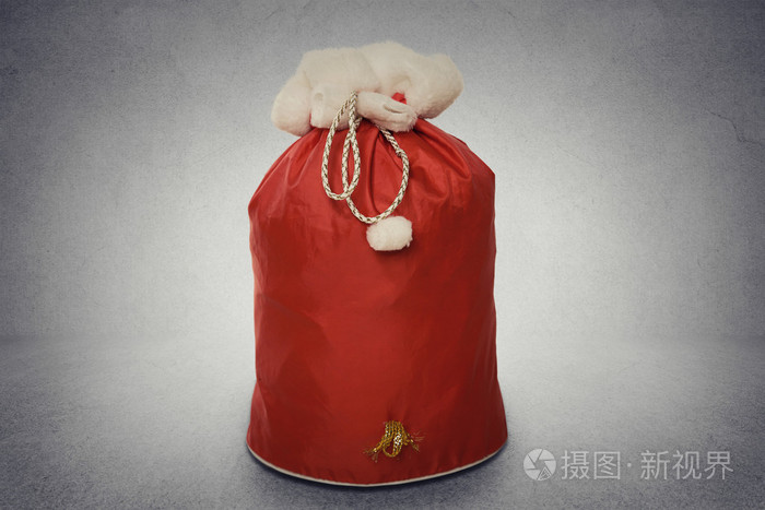圣诞老人红袋子满礼物