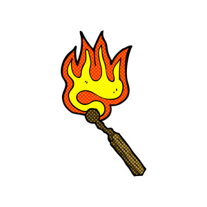 漫画卡通点燃的火柴照片