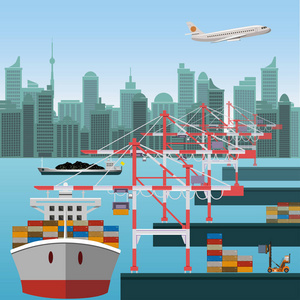 集装箱多式联运图片-集装箱多式联运素材-集装箱多式联运插画-摄图新