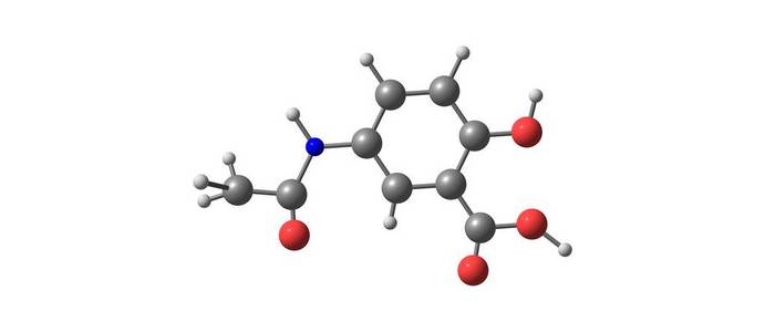 美沙拉嗪分子结构上白色孤立